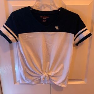Abercrombie Kids navy blue and white tee